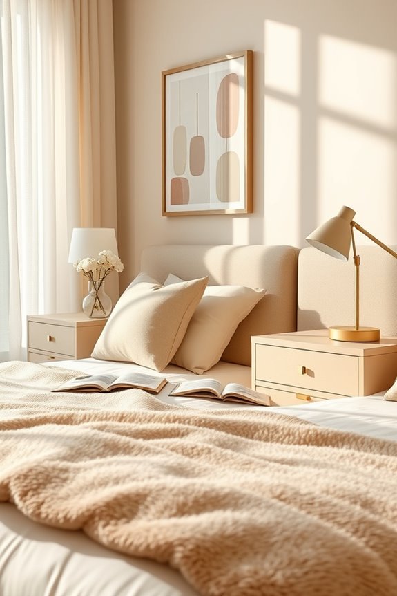 chic beige nightstands enhance aesthetics