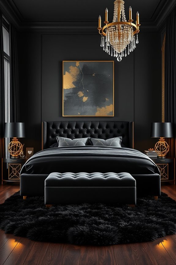 chic black and gold accents