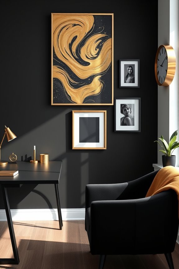 chic black and gold decor