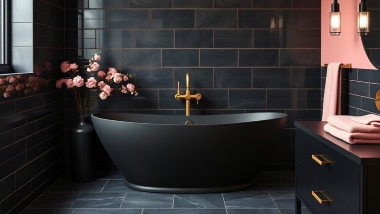 chic black and pink bathrooms