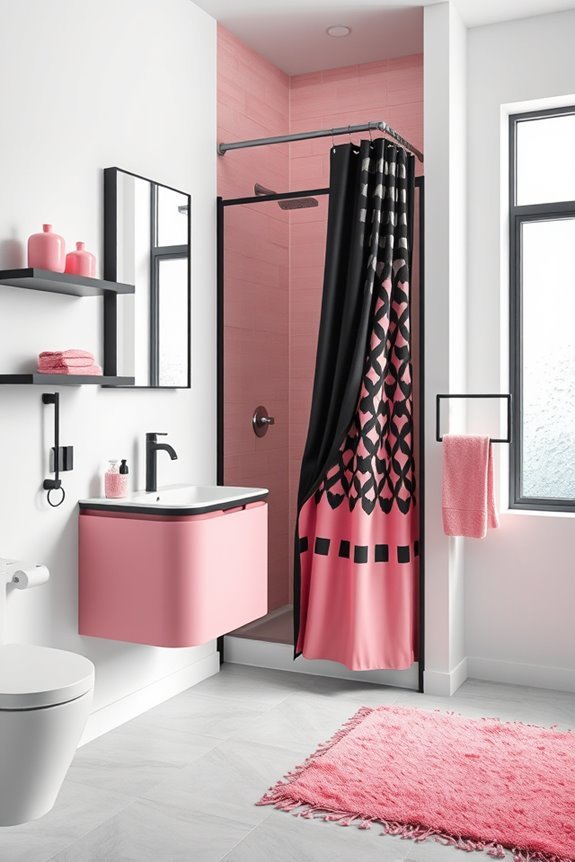 chic black and pink storage