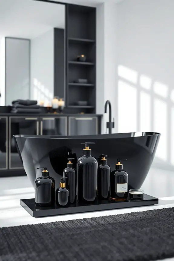 chic black bathroom essentials