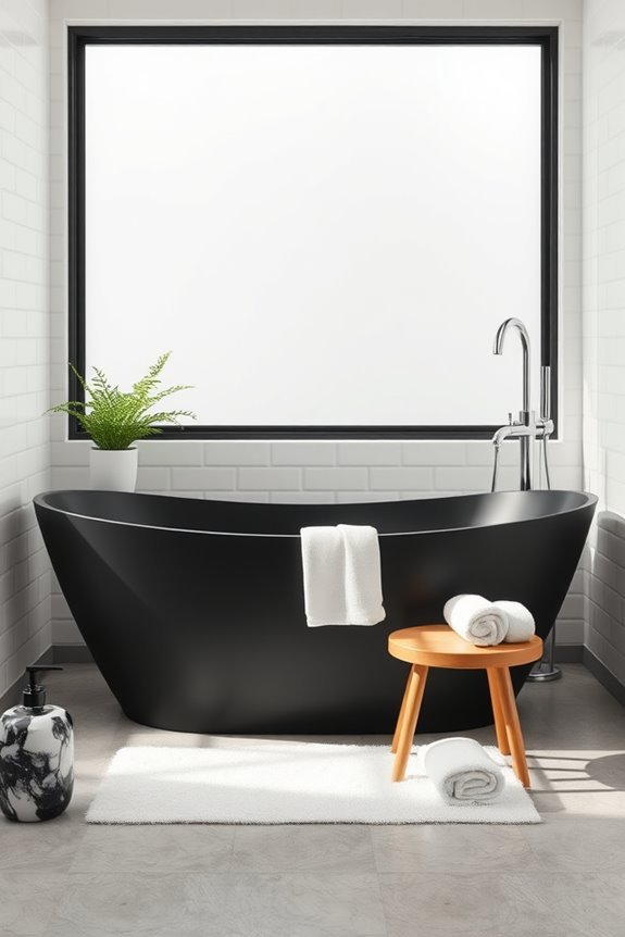 chic black bathtub elegance