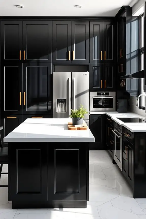 chic black cabinets unique fixtures