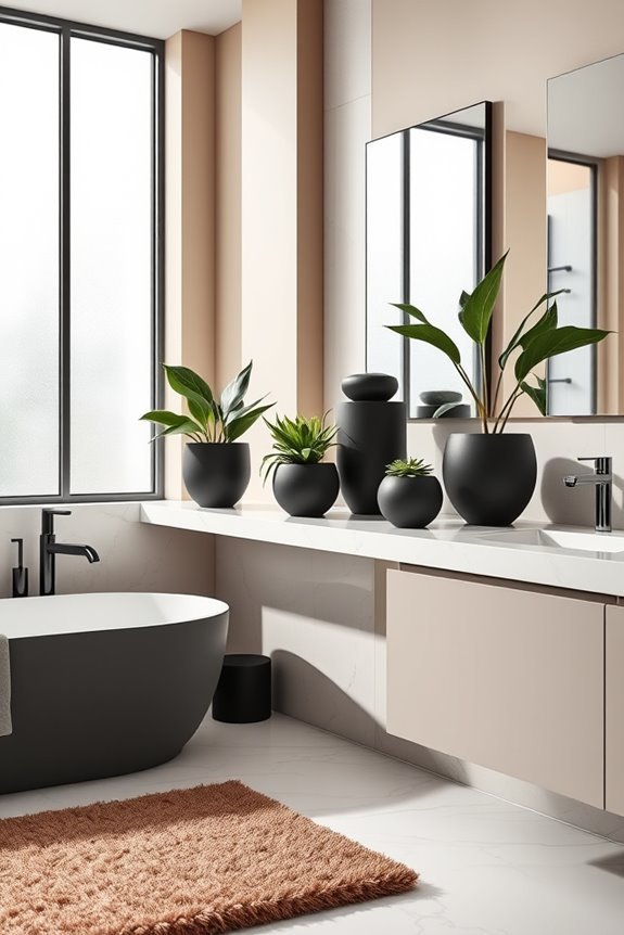 chic black plant holders