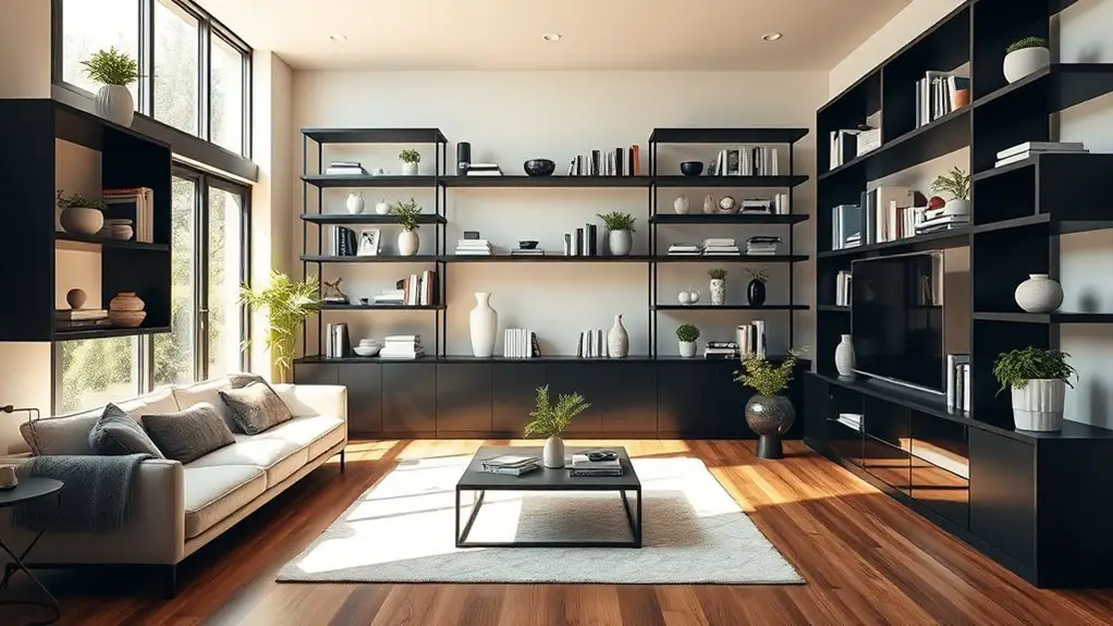 chic black shelves inspiration