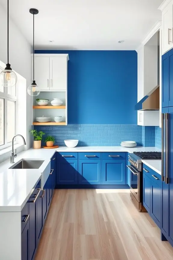 chic blue kitchen accent