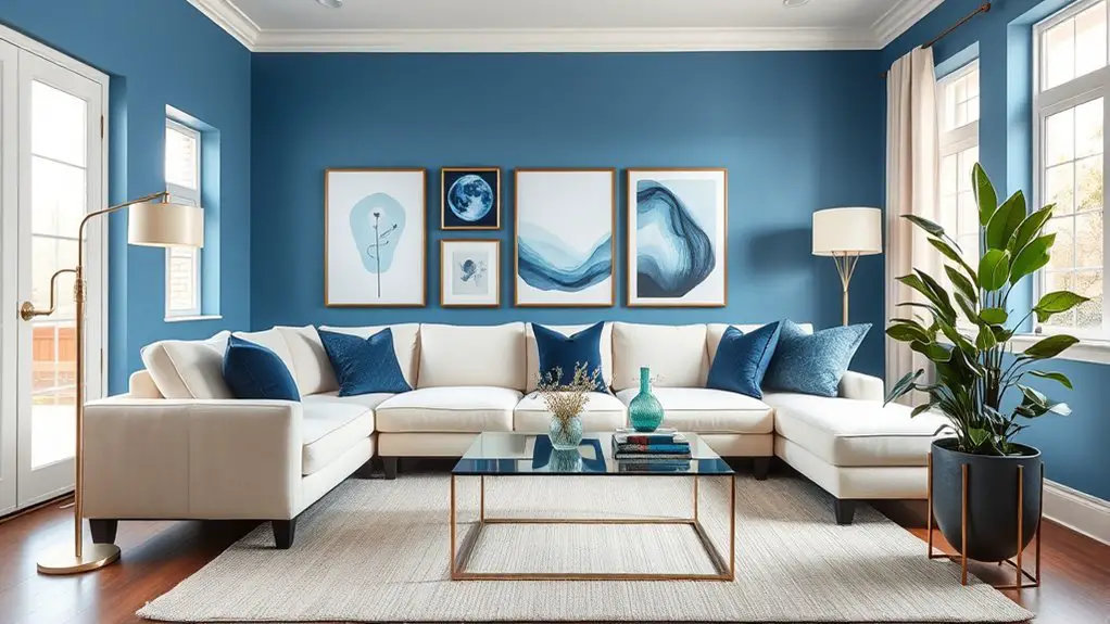 chic blue living room designs