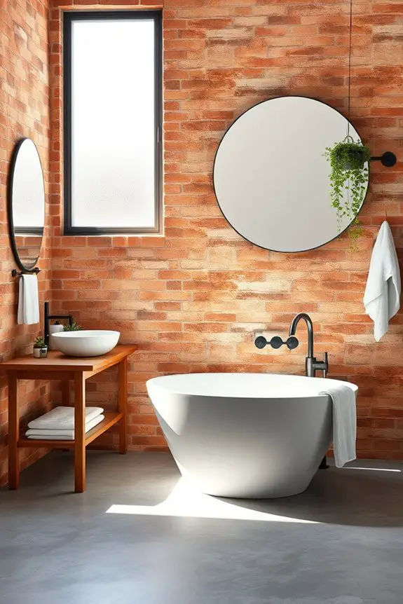chic brick bathroom designs