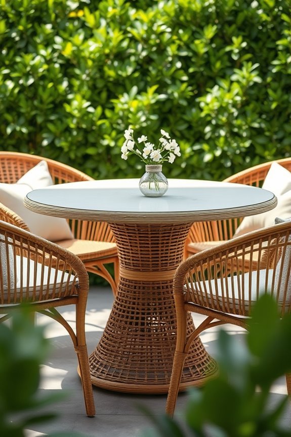 chic compact rattan dining
