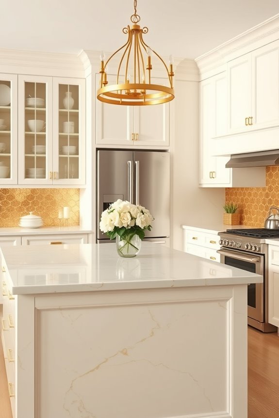chic cream and gold kitchen