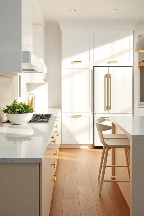 chic cream and white workspace