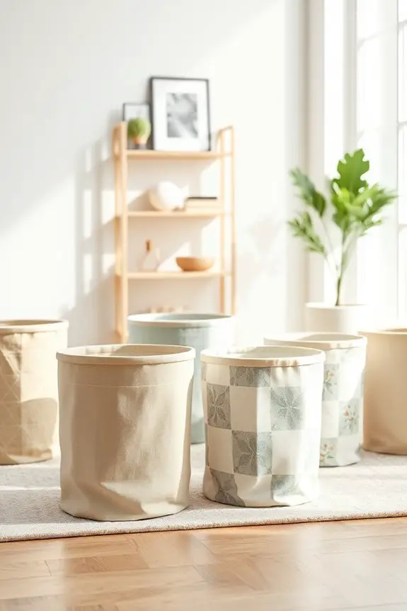 chic fabric dustbins elevate