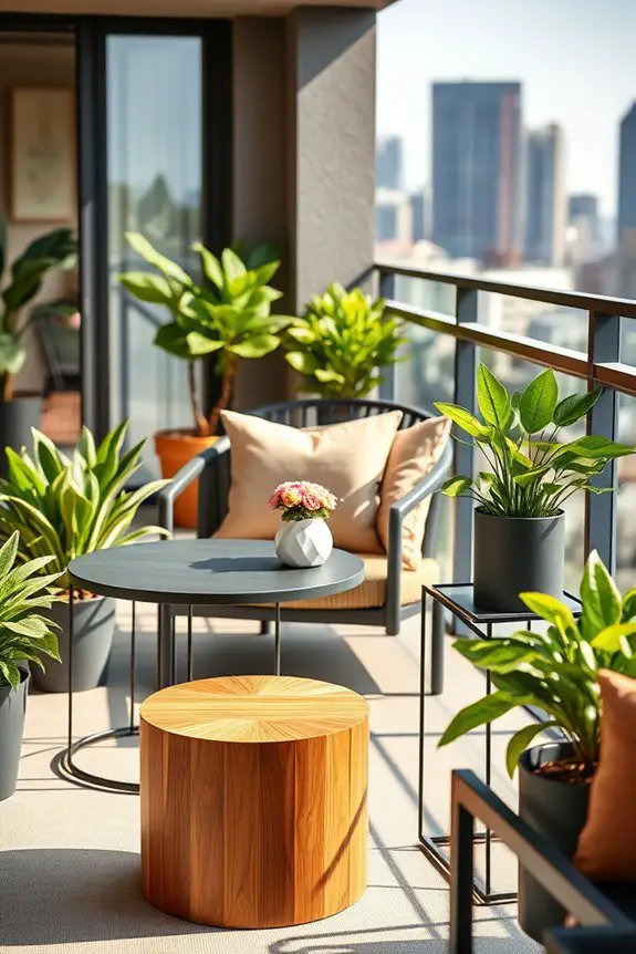 chic functional balcony side tables
