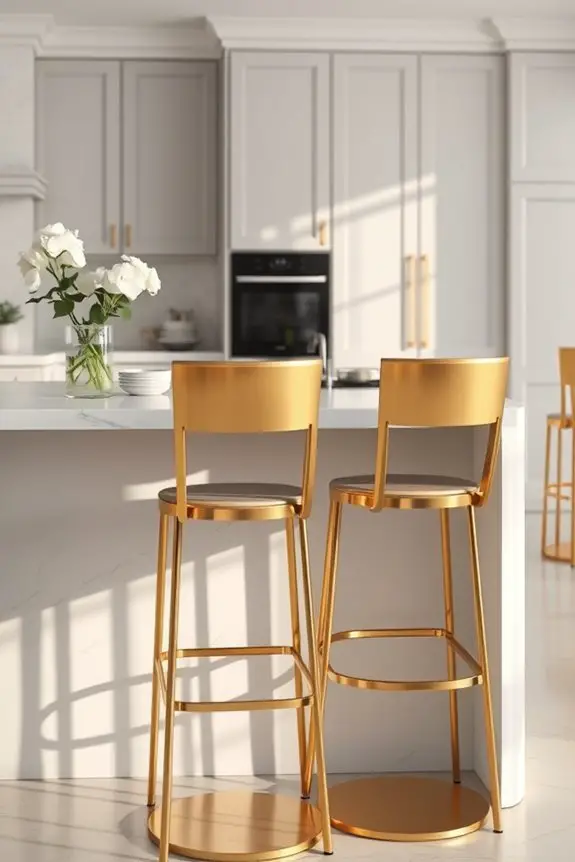chic gold bar stools