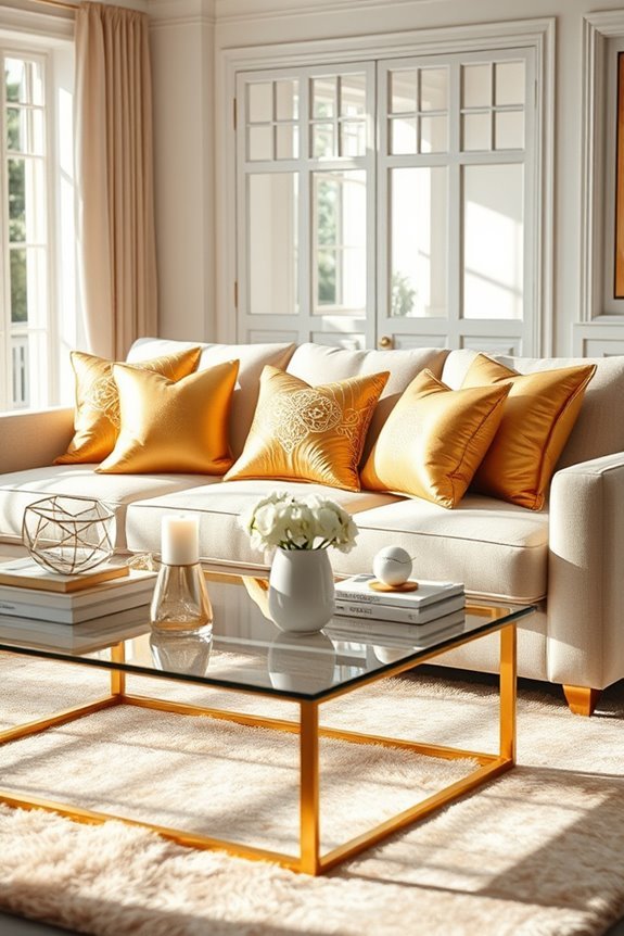 chic gold cushions elevate decor