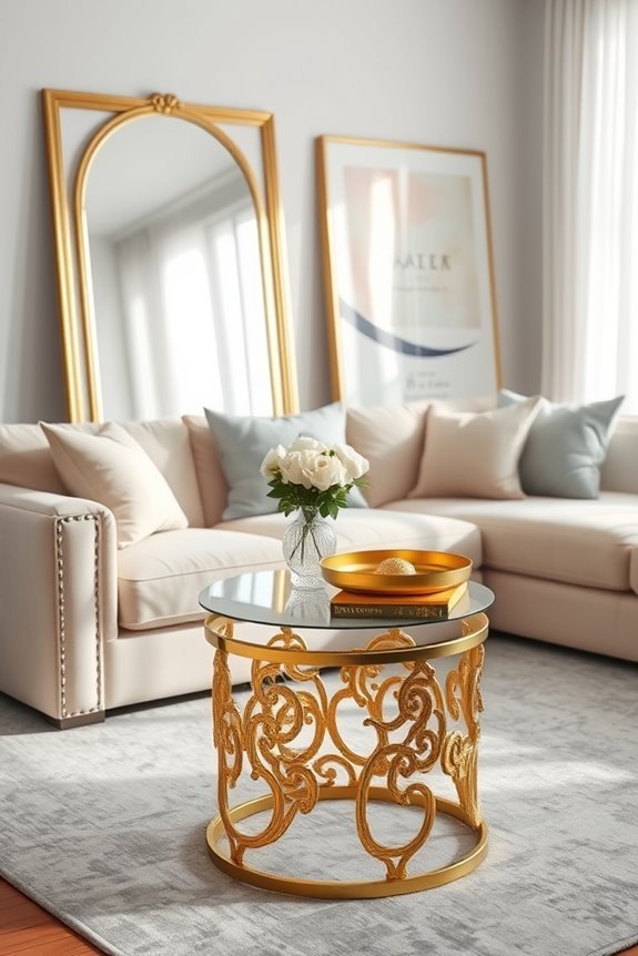 chic gold side tables