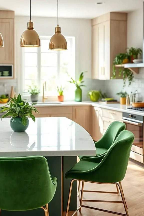 chic green bar stools
