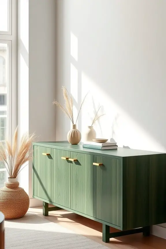 chic green wood sideboard