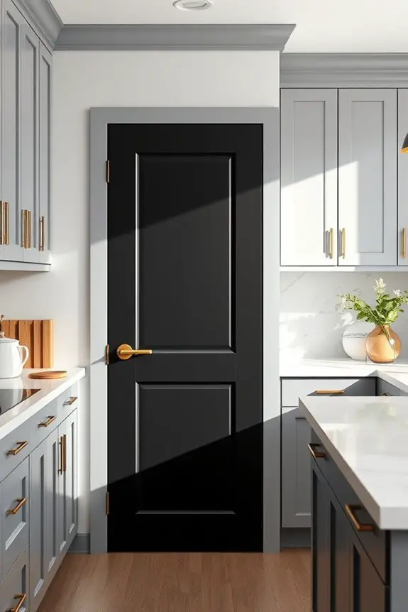 chic grey and black pantry