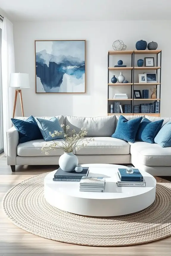 chic grey and blue accessories