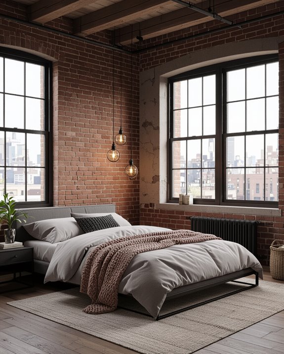 chic industrial bedroom design