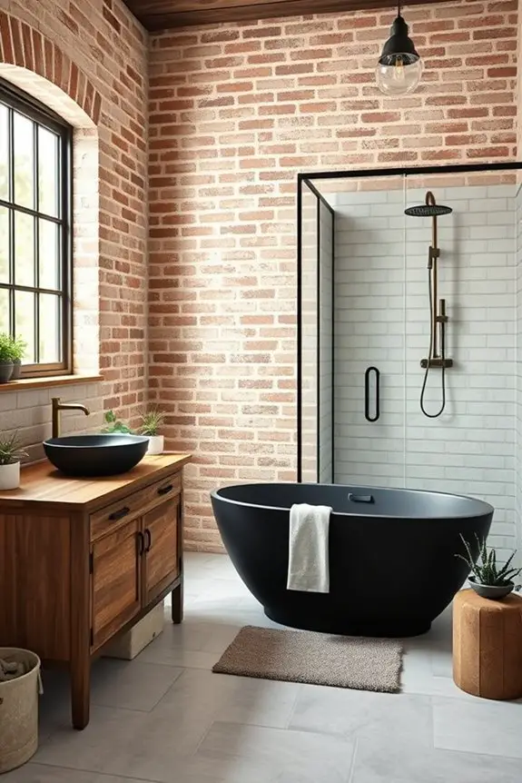 chic industrial farmhouse bathroom