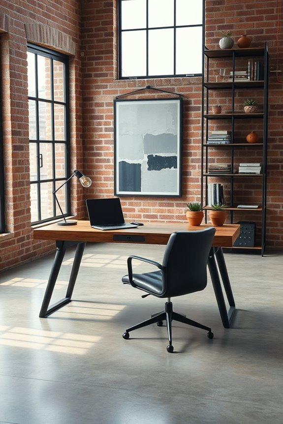 chic industrial home office