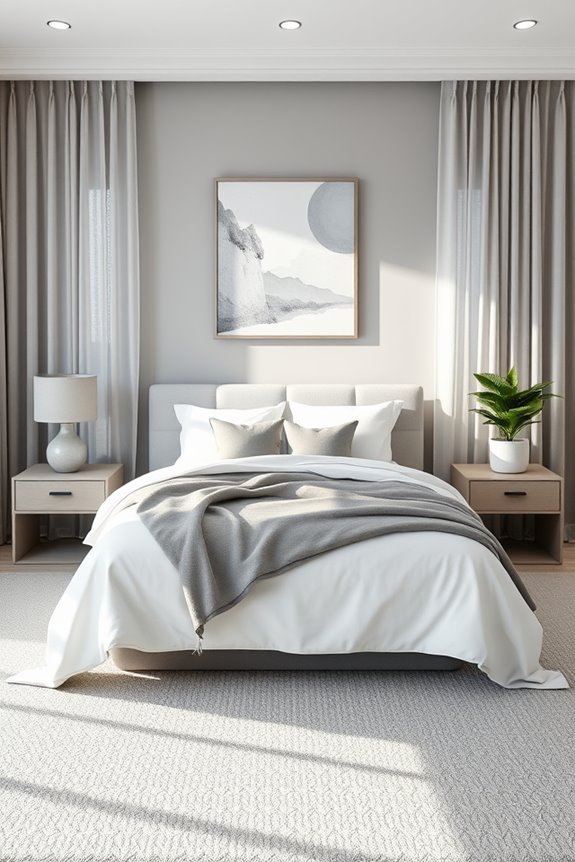 chic light gray bedroom design