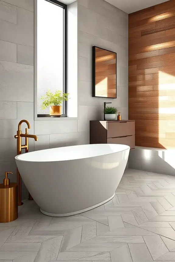 chic metallic bathroom accents