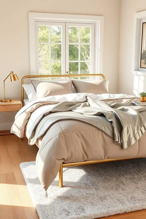 chic metallic bedding accents