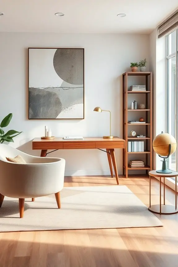 chic mid century modern workspace