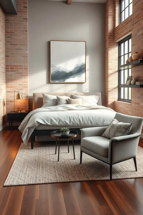 chic modern industrial bedroom