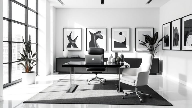 chic monochrome office design