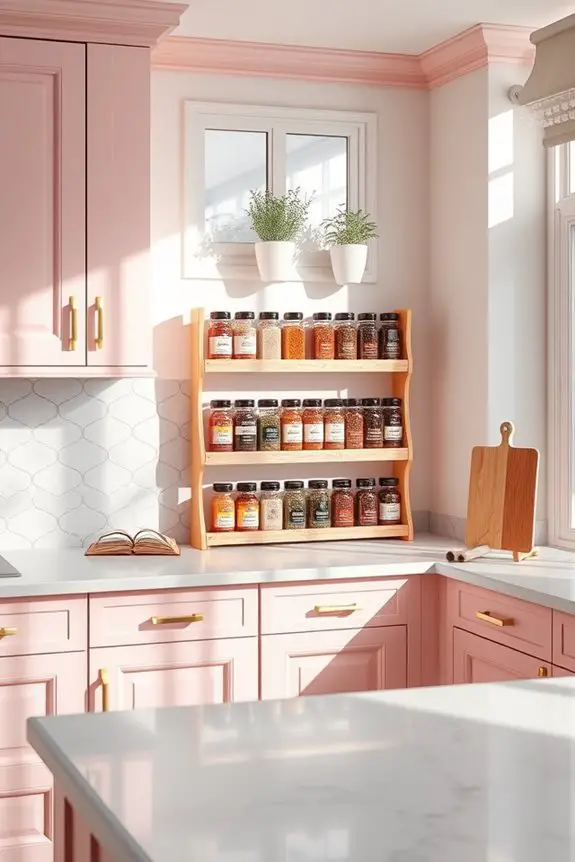 chic organized spice jars