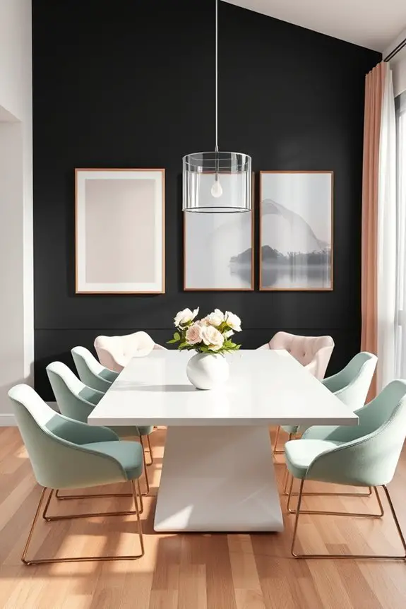 chic pastel and black harmony