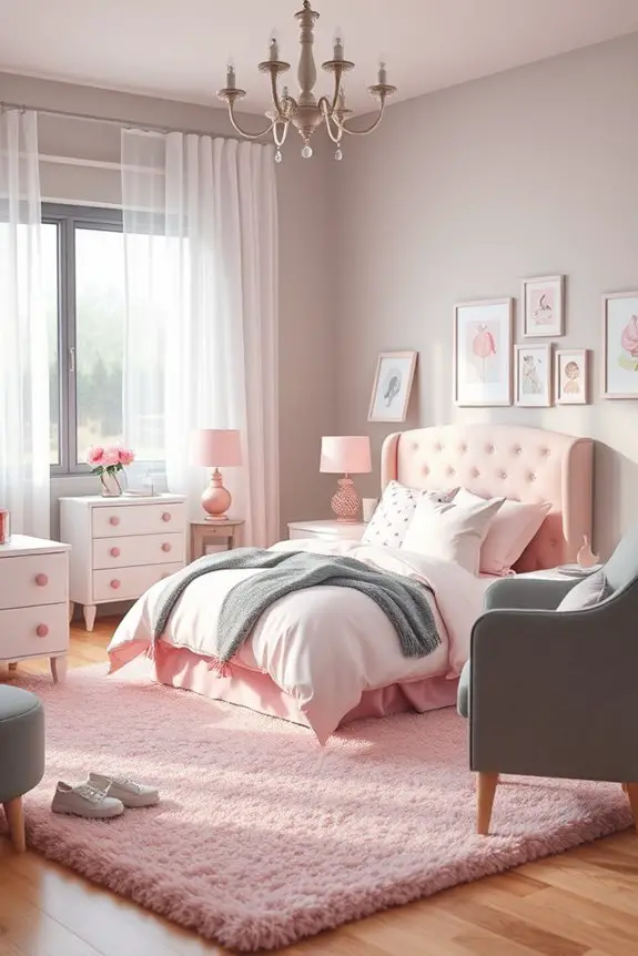 chic pink and grey decor