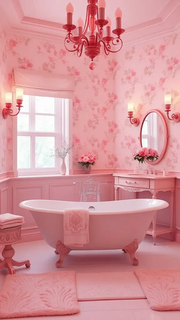 chic pink bathroom lighting