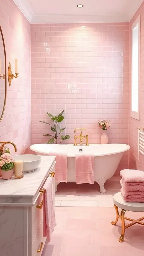chic pink ceramic tiles