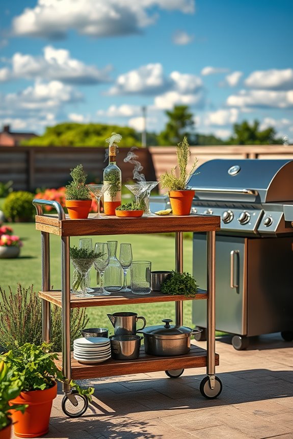 chic repurposed outdoor bar cart