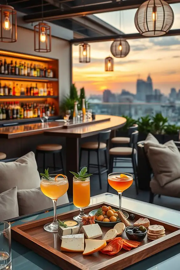 chic rooftop bar oasis