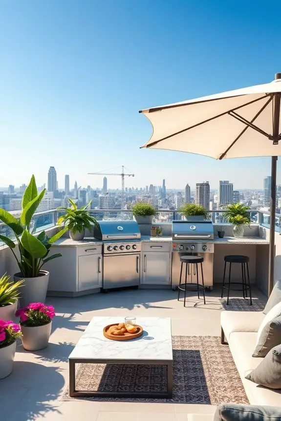 chic rooftop bbq oasis