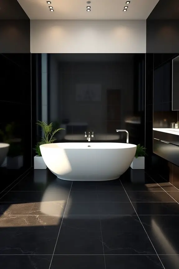 chic sanctuary with black tiles
