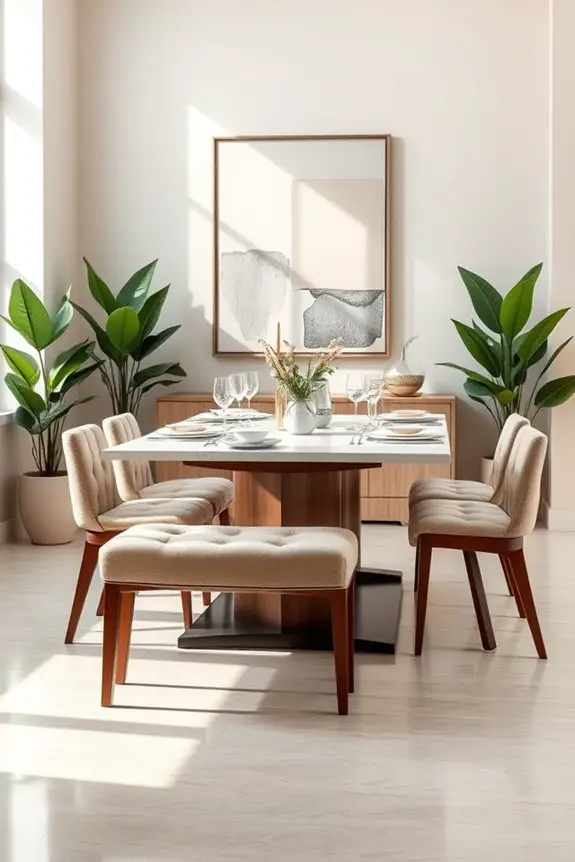 chic space saving dining benches