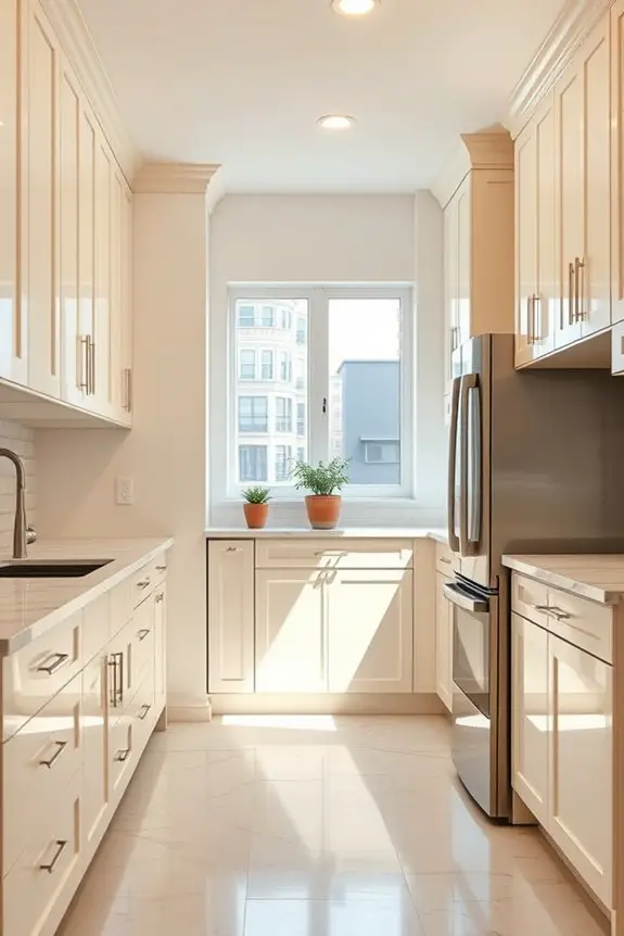 chic urban cream cabinets