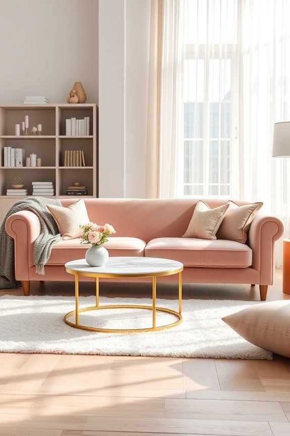 chic velvet sofa centerpiece