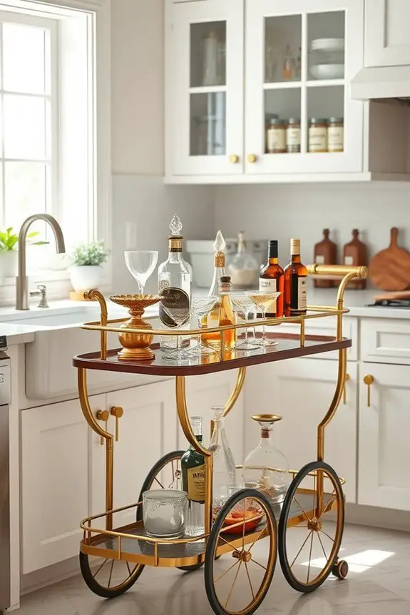 chic vintage bar cart