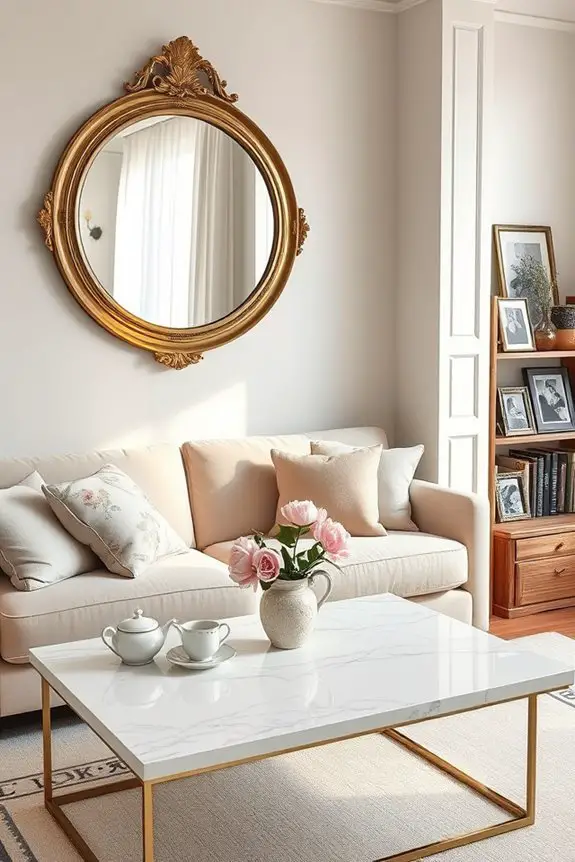 chic vintage mirrors display