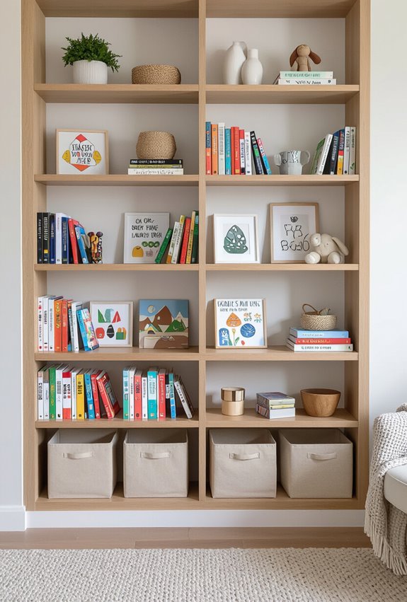 child height labeled washable storage