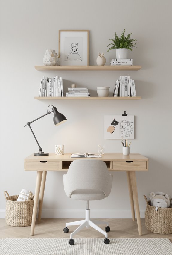 childproof organized well lit workspace